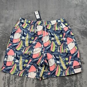 Vineyard Vines Board Shorts Mens L Regatta Chappy All Over Print Swim Trunks NWT